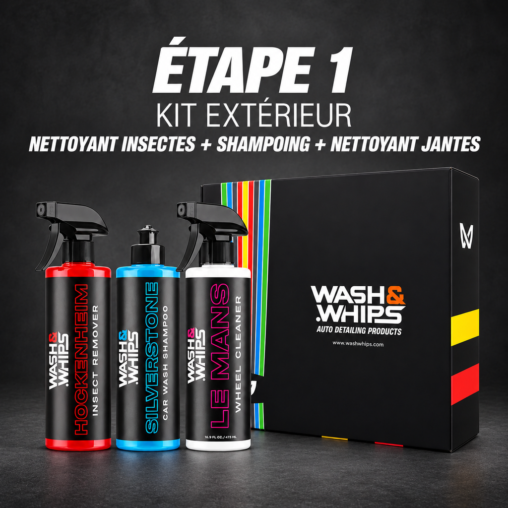 Kit complet d’entretien automobile Wash&Whips en 3 étapes