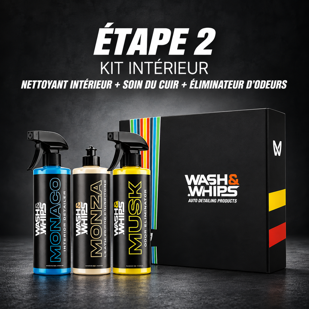 Kit complet d’entretien automobile Wash&Whips en 3 étapes