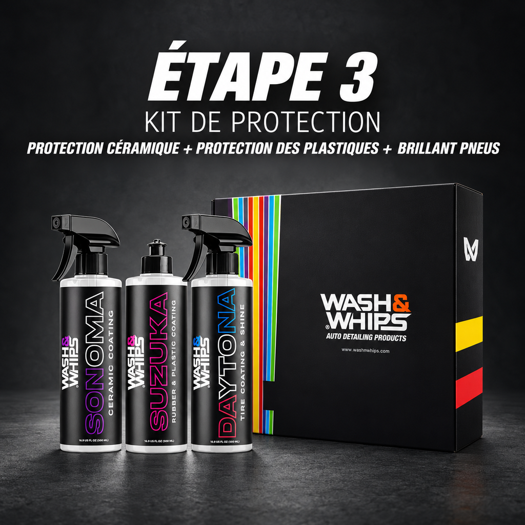 Kit complet d’entretien automobile Wash&Whips en 3 étapes